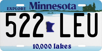 MN license plate 522LEU