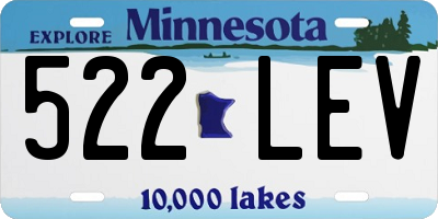 MN license plate 522LEV