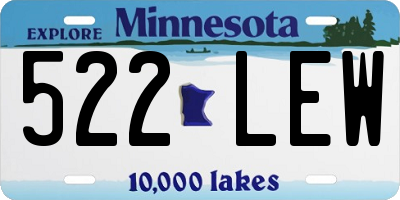 MN license plate 522LEW