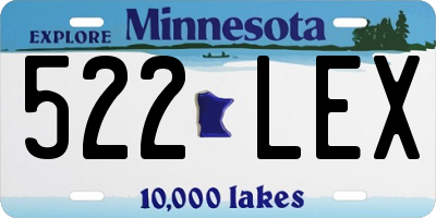 MN license plate 522LEX