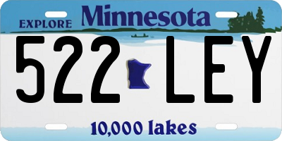 MN license plate 522LEY