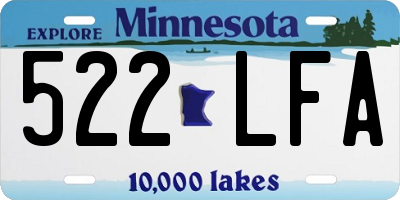 MN license plate 522LFA