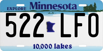 MN license plate 522LFO