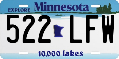 MN license plate 522LFW