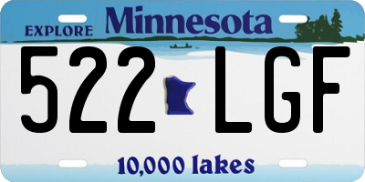 MN license plate 522LGF