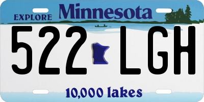 MN license plate 522LGH