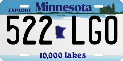 MN license plate 522LGO