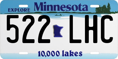 MN license plate 522LHC