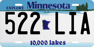 MN license plate 522LIA