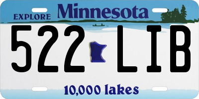 MN license plate 522LIB