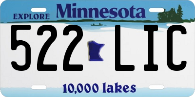 MN license plate 522LIC
