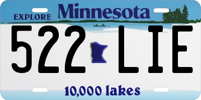 MN license plate 522LIE