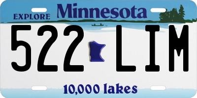 MN license plate 522LIM