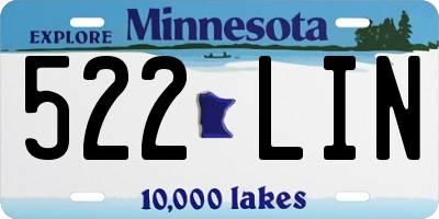 MN license plate 522LIN