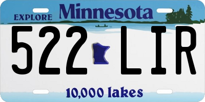 MN license plate 522LIR