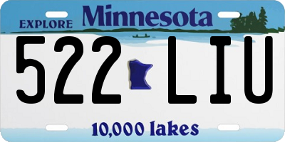MN license plate 522LIU