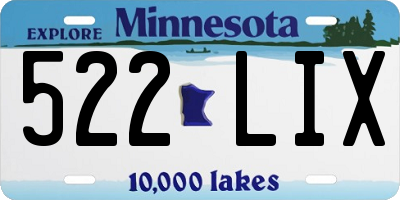 MN license plate 522LIX