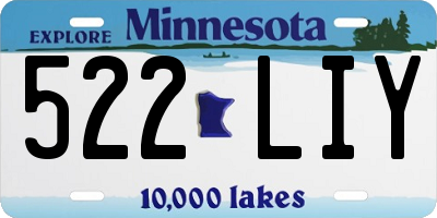 MN license plate 522LIY