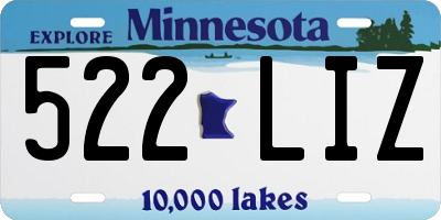MN license plate 522LIZ