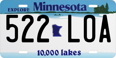 MN license plate 522LOA