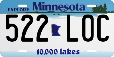 MN license plate 522LOC