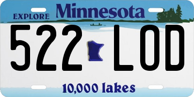 MN license plate 522LOD