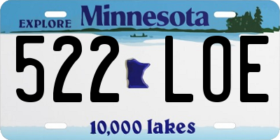 MN license plate 522LOE