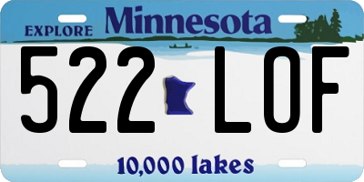 MN license plate 522LOF