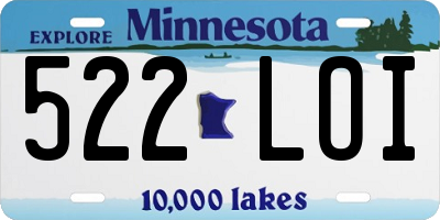MN license plate 522LOI
