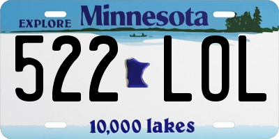 MN license plate 522LOL