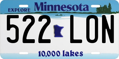 MN license plate 522LON