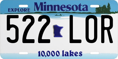 MN license plate 522LOR