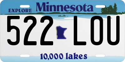 MN license plate 522LOU
