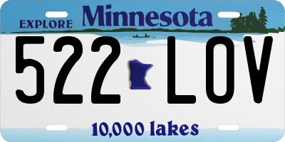 MN license plate 522LOV