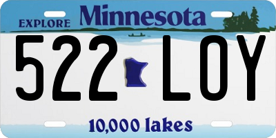 MN license plate 522LOY