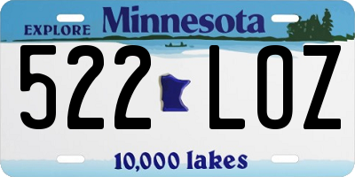 MN license plate 522LOZ