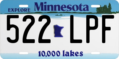MN license plate 522LPF