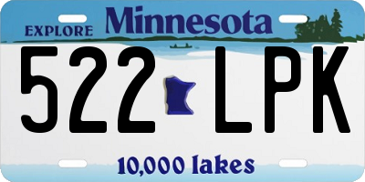 MN license plate 522LPK