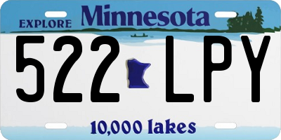 MN license plate 522LPY