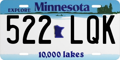 MN license plate 522LQK