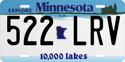 MN license plate 522LRV
