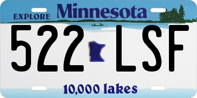 MN license plate 522LSF