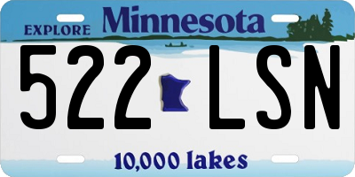 MN license plate 522LSN
