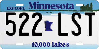 MN license plate 522LST