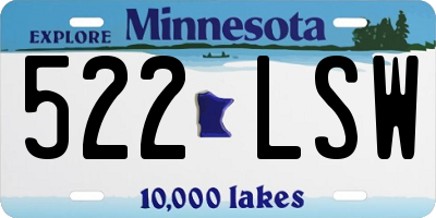MN license plate 522LSW