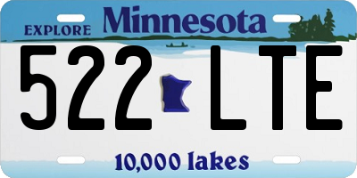 MN license plate 522LTE