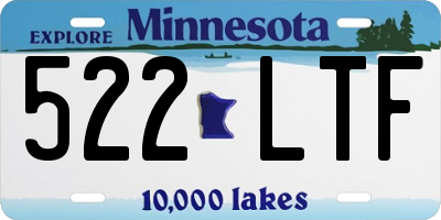 MN license plate 522LTF