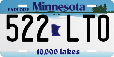 MN license plate 522LTO