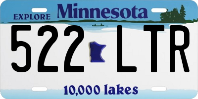 MN license plate 522LTR