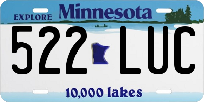 MN license plate 522LUC